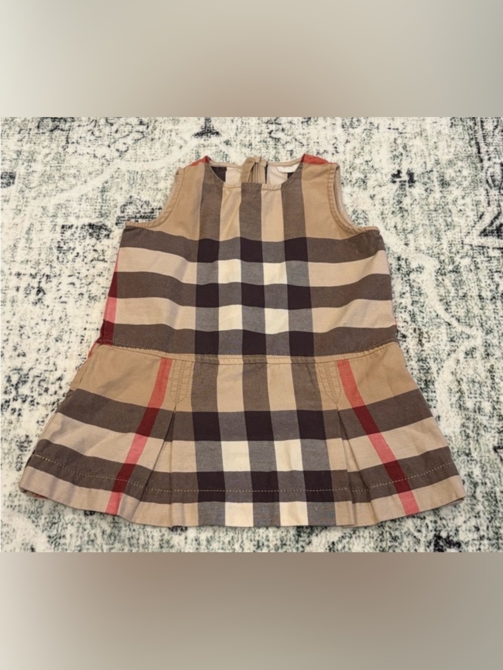 Burberry baby girl nova check dress 6-9 nwot